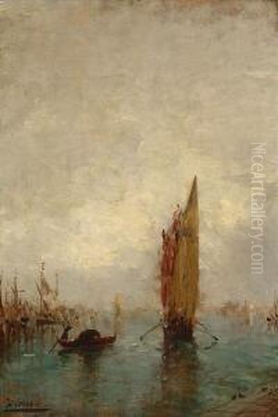 Fischerboote Und Gondel In Der
 Lagune. - view 1