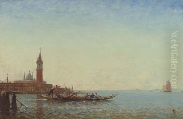 Gondole Devant St. Georgio, Venice - view 1