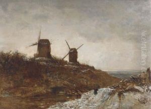 Moulins A Vent, Temps De Degel by Felix Ziem