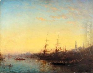 Le Port, Corne D'or, Constantinople by Felix Ziem