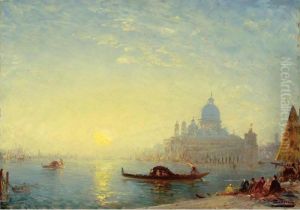 Santa Maria Della Salute At Sunset by Felix Ziem