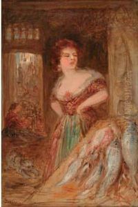 Poissonniere Dans La Halle De La Croix by Felix Ziem