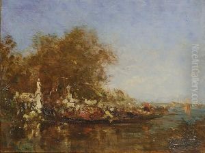 Devant Les Jardins Francais by Felix Ziem