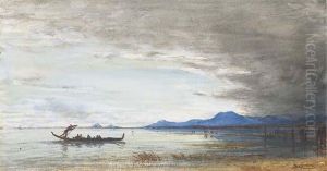 Vue De La Lagune A Martigues by Felix Ziem
