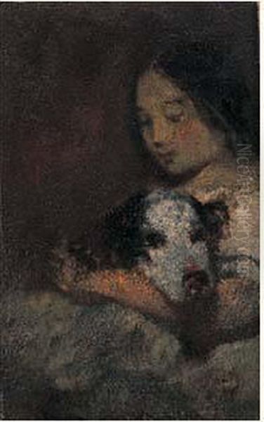 Fillette Au Chien - view 1