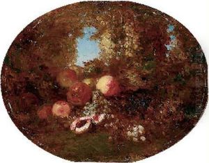 Nature Morte A La Peche Et Aux Raisins Nature Morte A La Peche Et Aux Raisins