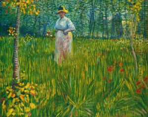 Femme marchant dans un jardin 1887