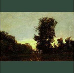Paysage Au Soleil Couchant by Felix Ziem