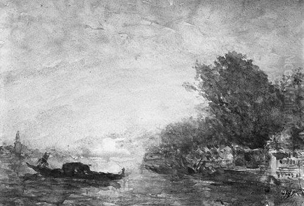 Gondolier At Sunset, Venice - view 1