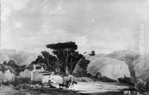Personnages Dans Un Paysage Meridional by Felix Ziem