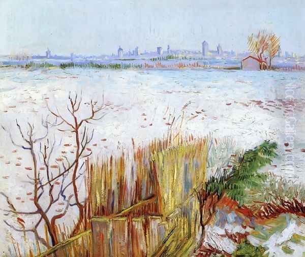 Snowy Landscape With Arles In The Background - view 1