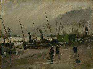 The De Ruijterkade In Amsterdam by Vincent Van Gogh