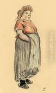 Stehende Frau Mit Schurze