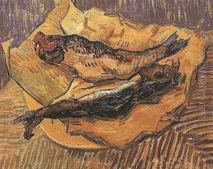 Bloaters On A Piece Of Yellow Paper