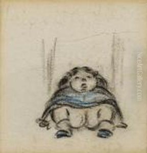 Sitzendes Madchen. by Heinrich Zille