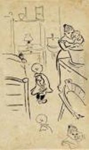 Frau Mit Kindern Beim Bad Frau Mit Kindern Beim Bad