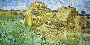 Field with Stacks of Wheat