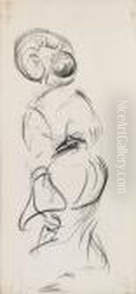 Mann Mit Homburger. Beinemit Stiefeln. Madame Mit Kapotthut - view 1