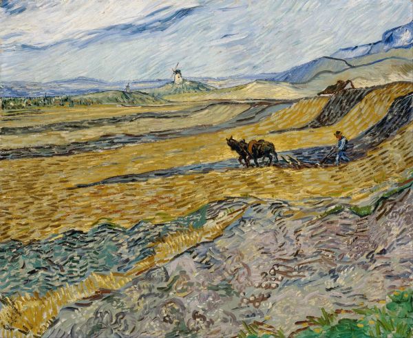 Field With Ploughman And Mill - view 1