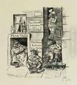 Vor Dem Milchladen by Heinrich Zille