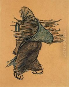 Alte Frau Mit Reisigbundel