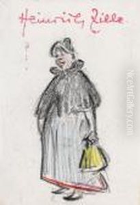 Dienstmadchen Mit Gelber Tasche by Heinrich Zille