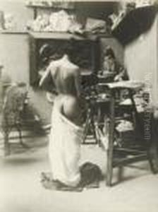 Frauenakt In Einem Maleratelier by Heinrich Zille