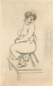 Sitzender Frauenakt by Heinrich Zille