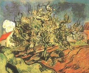 Landscape With Three Trees And A House by Vincent Van Gogh
