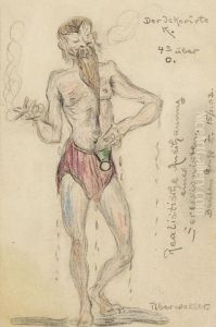 Realistische Anschauung Eines Secessionisten: Der Dekorierte K(raus) by Heinrich Zille