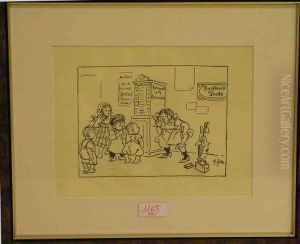 Kinder Vor Schokoladenautomat by Heinrich Zille