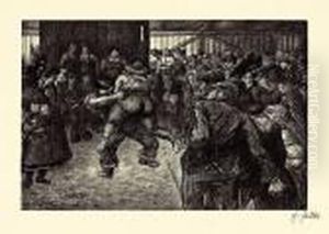 "ringkampf In Der Schaubude" / "weihnachtsstimmung" by Heinrich Zille