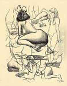 "studienblatt Mit Akten" by Heinrich Zille