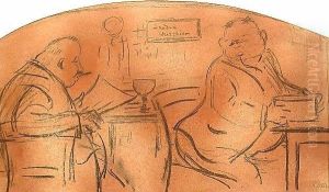 Two Men In A Cafe. by Heinrich Zille