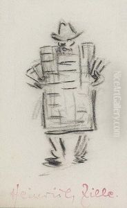 Zeitungsleser. by Heinrich Zille