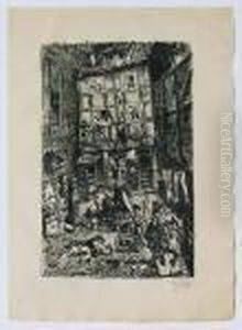 "hinterhof Im Scheunenviertel"
Lithographie 1919, Signiert, 28x18.5 Cm