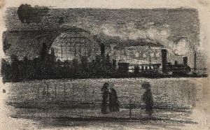 Berlin - Bahnhof Alexanderplatz. by Heinrich Zille