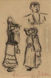 Unterhaltung Auf Dem Rummelplatz. by Heinrich Zille
