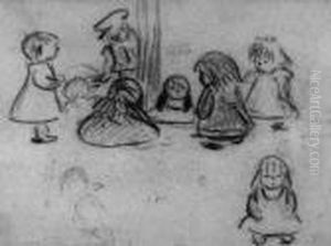 Kinder Auf Der Strasse by Heinrich Zille