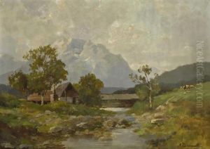 Vorgebirgslandschaft Mit Bachlauf