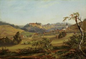 Blick Auf Berga Mit Dem Schlos