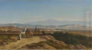An Arab Caravan by August Albert Zimmermann