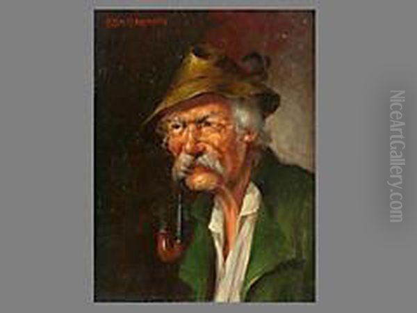 Portrait Eines Bauern Mit Pfeife - view 1