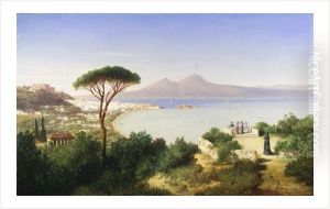 Elegantes Admirant La Baie De Naples