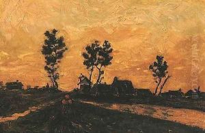Landscape At Sunset by Vincent Van Gogh