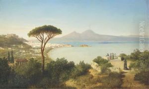 Elegant Ladies Overlooking The Bay Of Naples, Italy
