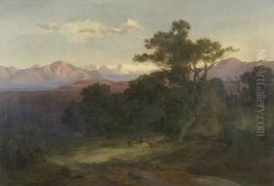 Blick Auf Karwendelgebirge Und
Heimgarten. by August Albert Zimmermann