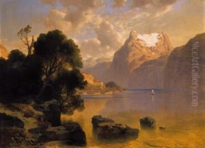 Landscape In The Alps by August Albert Zimmermann