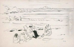Scene De Plage A Perros-guirec