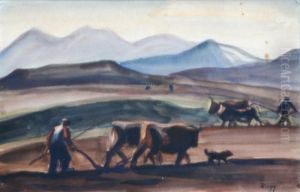 Les Labours by Jules Emile Zingg